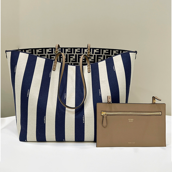 fendi roll reversible large tote handbag